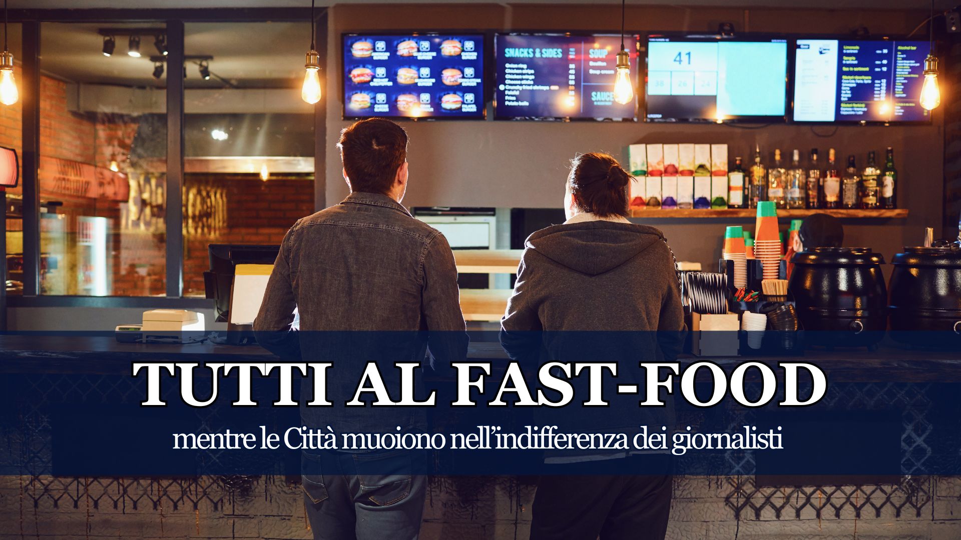 Che tristezza leggere sul giornale locale la pubblicità, travestita da notizia, dell'apertura dell'ennesimo fast-food, proprio mentre si invoca la libertà di stampa..